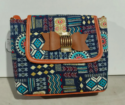 Multicolor Sling Printed Hand Bag For Women (TPT)