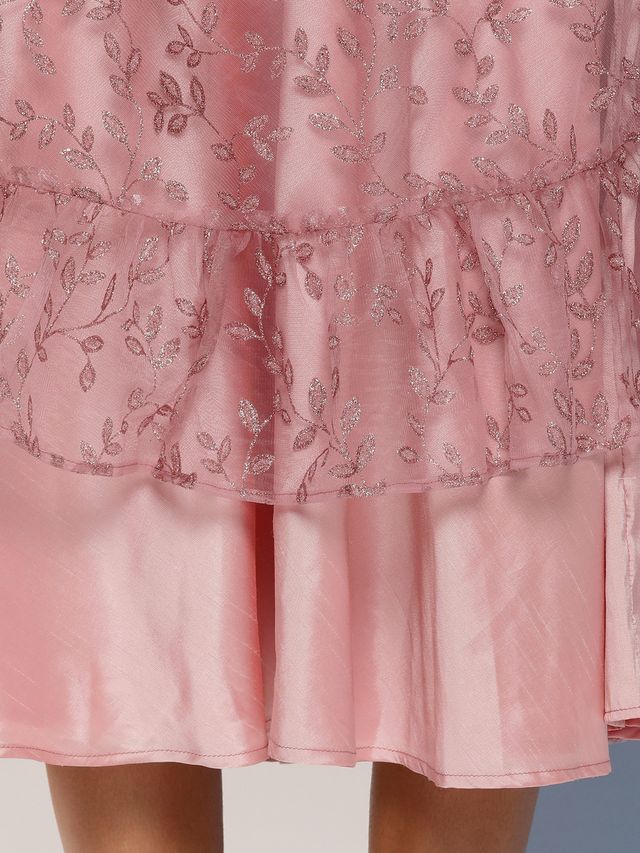Bollywood Vogue Ready To Wear Pink Embroidered Net Corset Style Dress