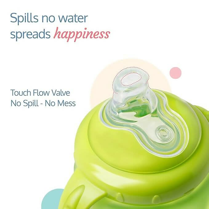 LUVLAP HIPPO SIPPER / SIPPY CUP 225ML ANTI-SPILL DESIGN WITH SOFT SILICONE SPOUT 6M+ Green