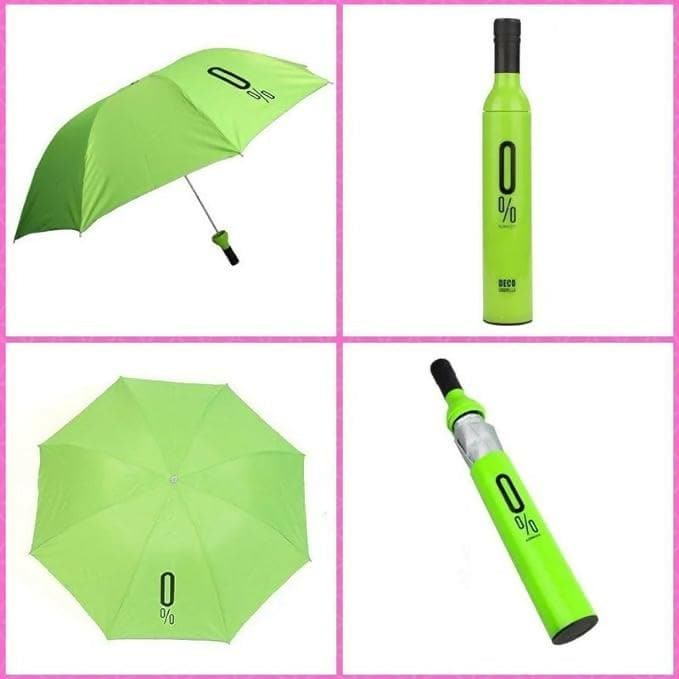 Virtual Brain 3 Fold with Auto Open and Close Bottle Umbrella, Large Umberalla (Green) - HalfPe