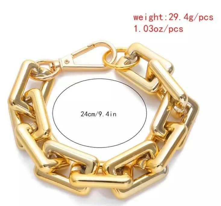 Bold & Beautiful Gold Jewelry Set – Chain Necklace, Bracelet & Earrings Combo (Set of 3) pinapes