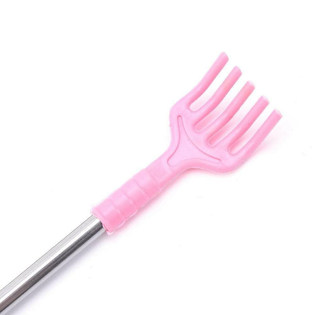 Stainless-Steel & Plastic Back Scratcher (pink) - HalfPe