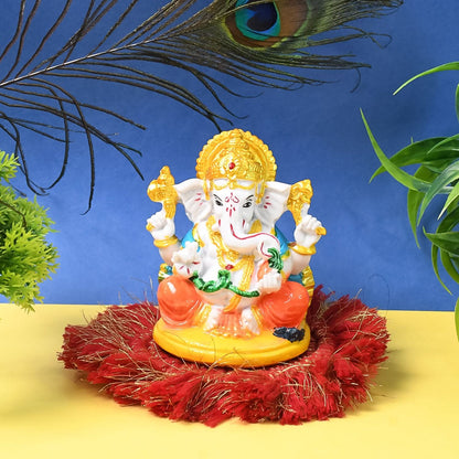 Lord Ganesha Idol – Ganpati Bappa Statue Showpiece for Home Decor & Gifts (1 Pc)