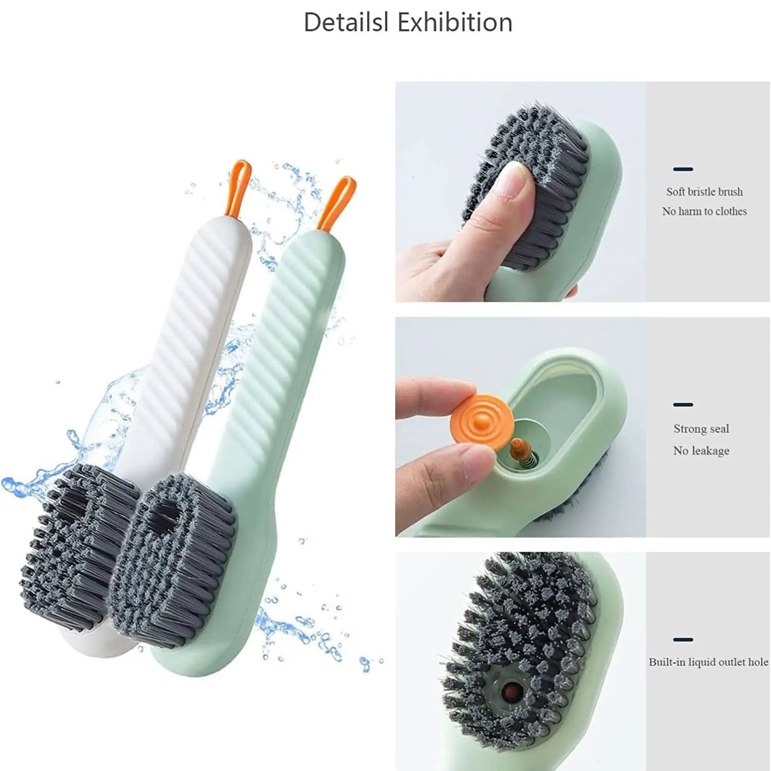 Multifunctional Cleaning Brush with Liquid Soap Dispenser – Shoe & Cloth Scrubber with Handle (1 Pc) HP DD