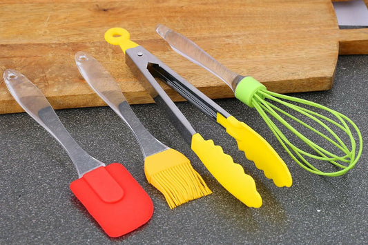 AV MART Premium Silicone Spatula Set for Cooking Quality Heat Resistant (Pack of 4) - HalfPe