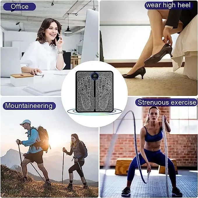 Ems Foot Massager Electric Feet Massager Deep Kneading Circulation Foot Booster For Feet And Legs Muscle Stimulator Folding Portable Electric Massage Machine HP DD