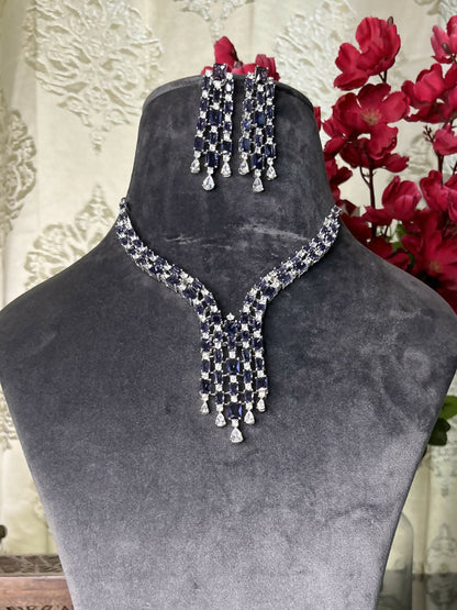 American diamond indo western set