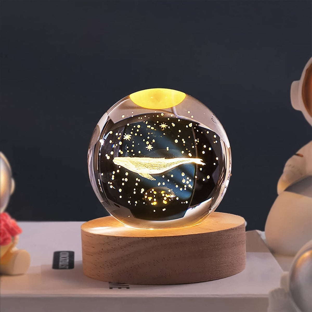 Fish 3d Crystal Ball Lamps With Base (1 Pc) HP DD