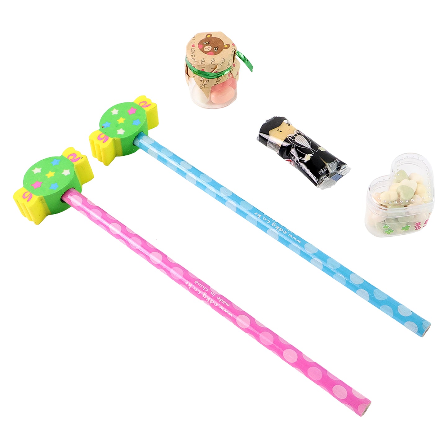 Fun Candy Design Pencil Set With Accessories (1 Set  Mix Design)