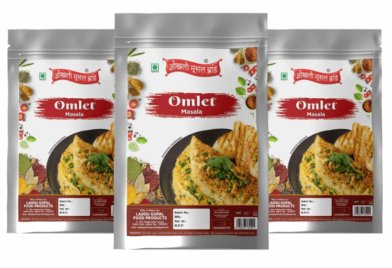 Omlet masala 240g (pack of 3x 80g) OKHLI MUSAL BRAND - halfpeapp