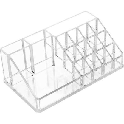 16-Compartment Transparent Makeup Organiser Box ABHI Mobiles