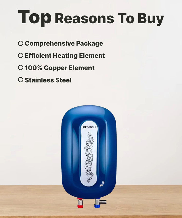 Sansui Allure 3 L Instant Water Geyser with High-Grade SS Tank – Cobalt Blue