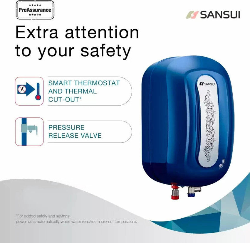 Sansui Allure 3 L Instant Water Geyser with High-Grade SS Tank – Cobalt Blue
