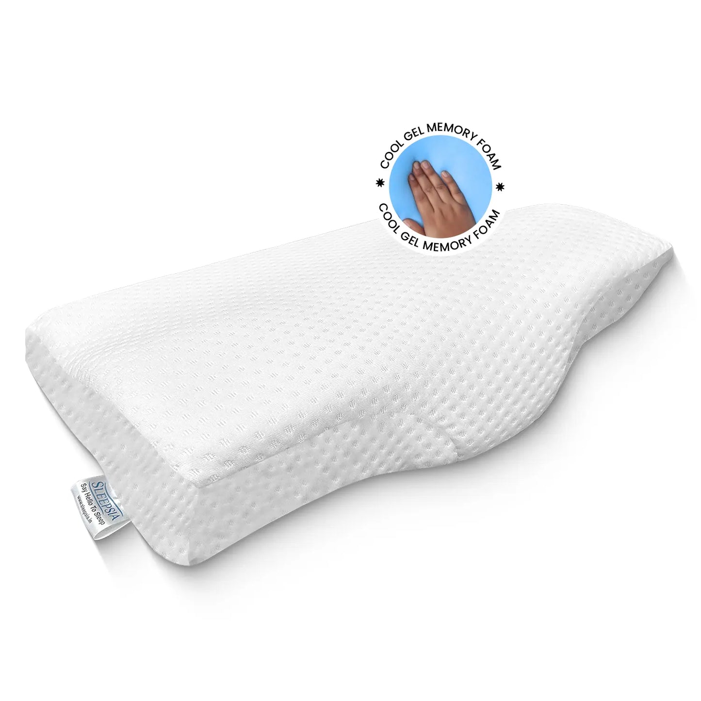 Sleepsia Cervical Pillow for Neck Pain & Shoulder Pain Relief |Orthopedic Memory Foam Pillow, Cervical Pillow, Neck Support Medical Pillow - White (Gel)