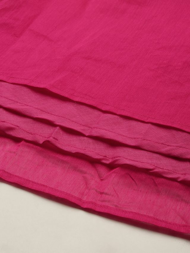 Bollywood Vogue Ready To Wear Blue Georgette Embroidered Blouse N Pink Skirt