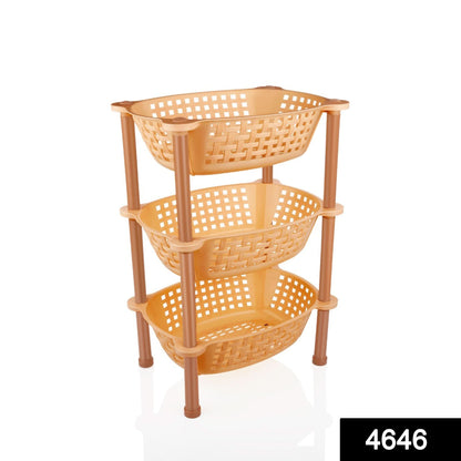 Multipurpose Plastic Storage Rack Organiser - 3 Pcs