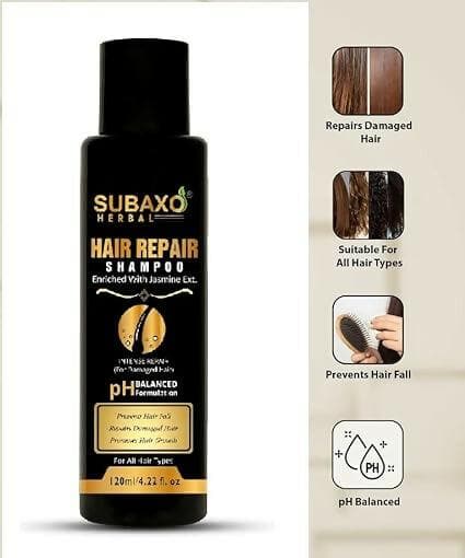 SUBAXO Herbal Hair Repair Shampoo(120 ml) and Neem AloeVera Face Wash (200ml) Combo - HalfPe