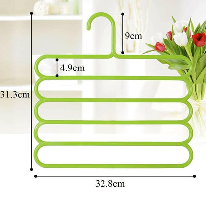 5 in 1 Multipurpose Plastic Hanger, Assorted 5 Layer - HalfPe