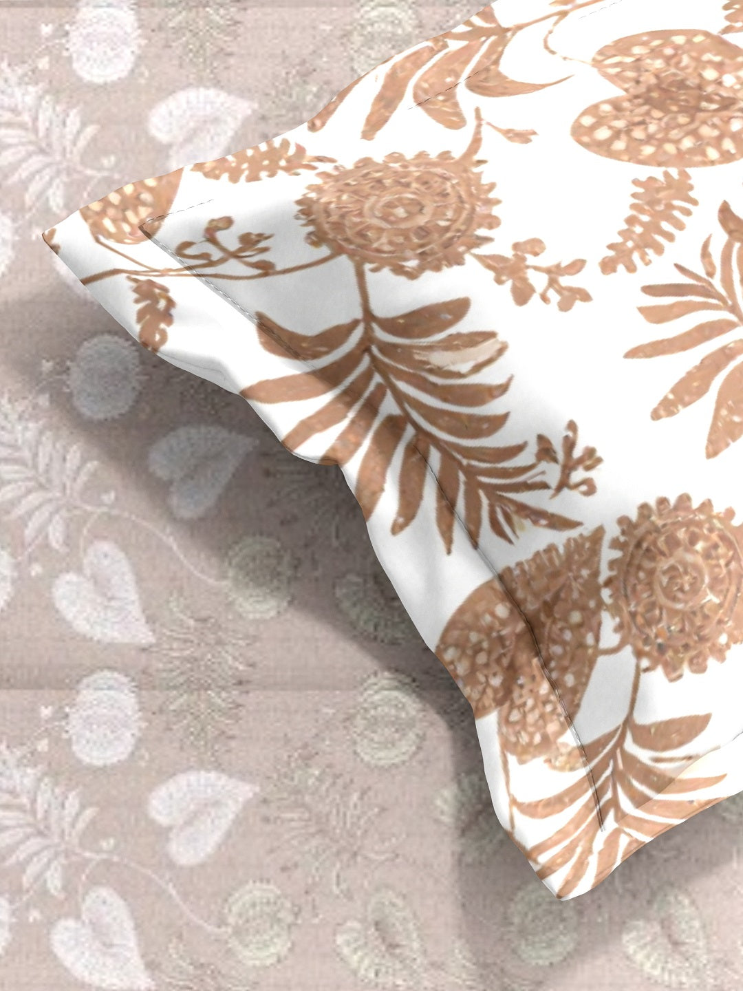 Vera 100% Pure Cotton Satin King Bedsheet With 2 Contrast Pillow Covers
