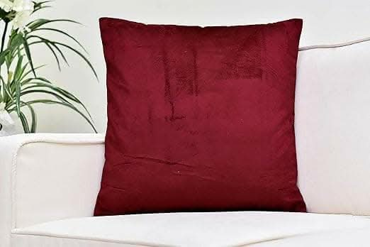 Lushomes Burgundy cushion cover 12x12, sofa pillow cover (Set of 10, 12x12 Inches) - HalfPe