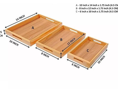 Wooden Pinewood Serving Trays (Single Piece) - HalfPe