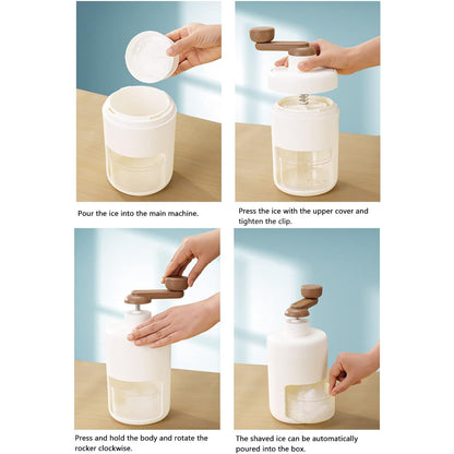 Portable Gola Maker Ice Crusher And Shaved Ice Machine Hand Shaved Ice Machine Manual Fruit Smoothie Machine Mini Household Ice Shaver Small Ice Crusher