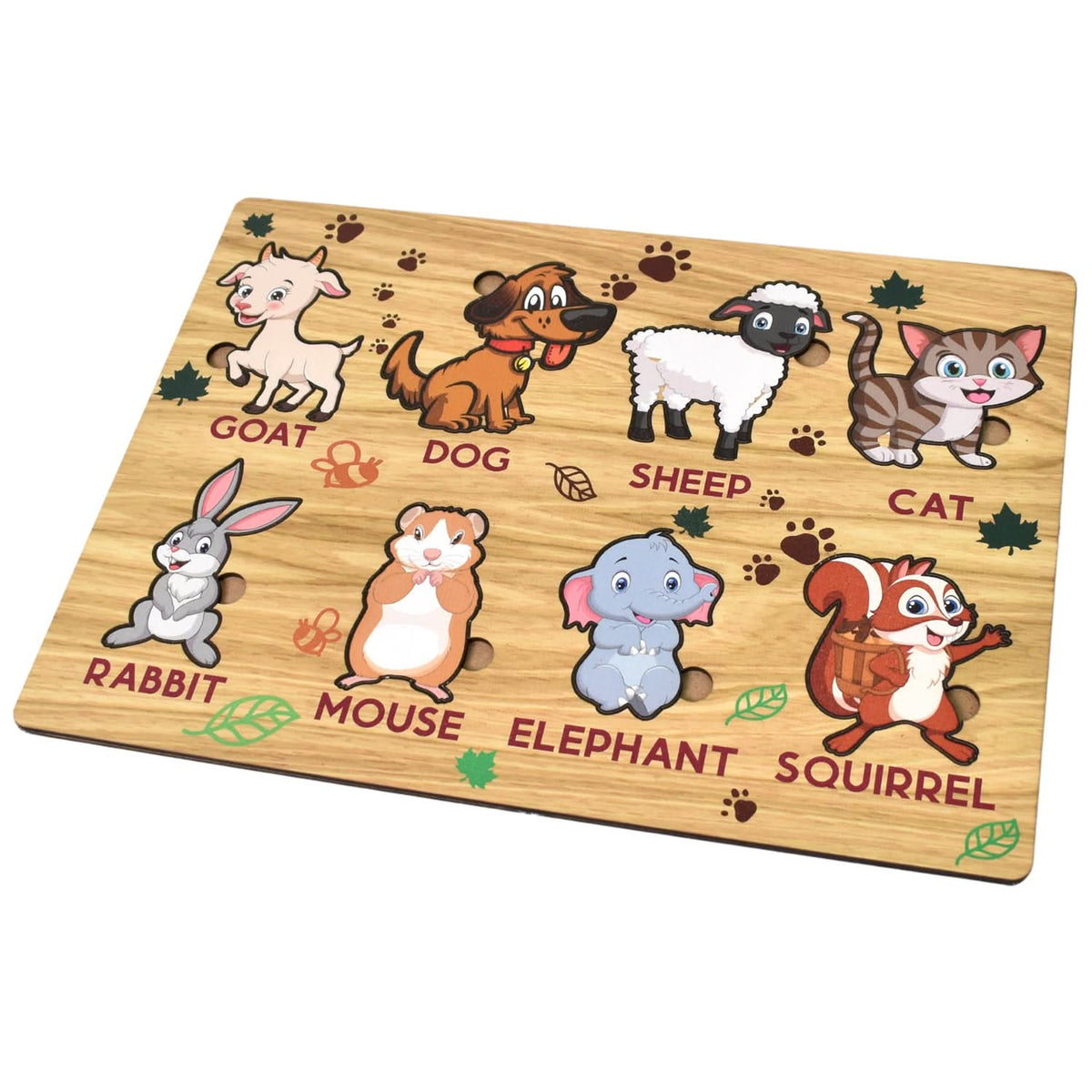 Wooden Animal Puzzle Learning Educational Board (1 Set  2820 Cm) HP DD