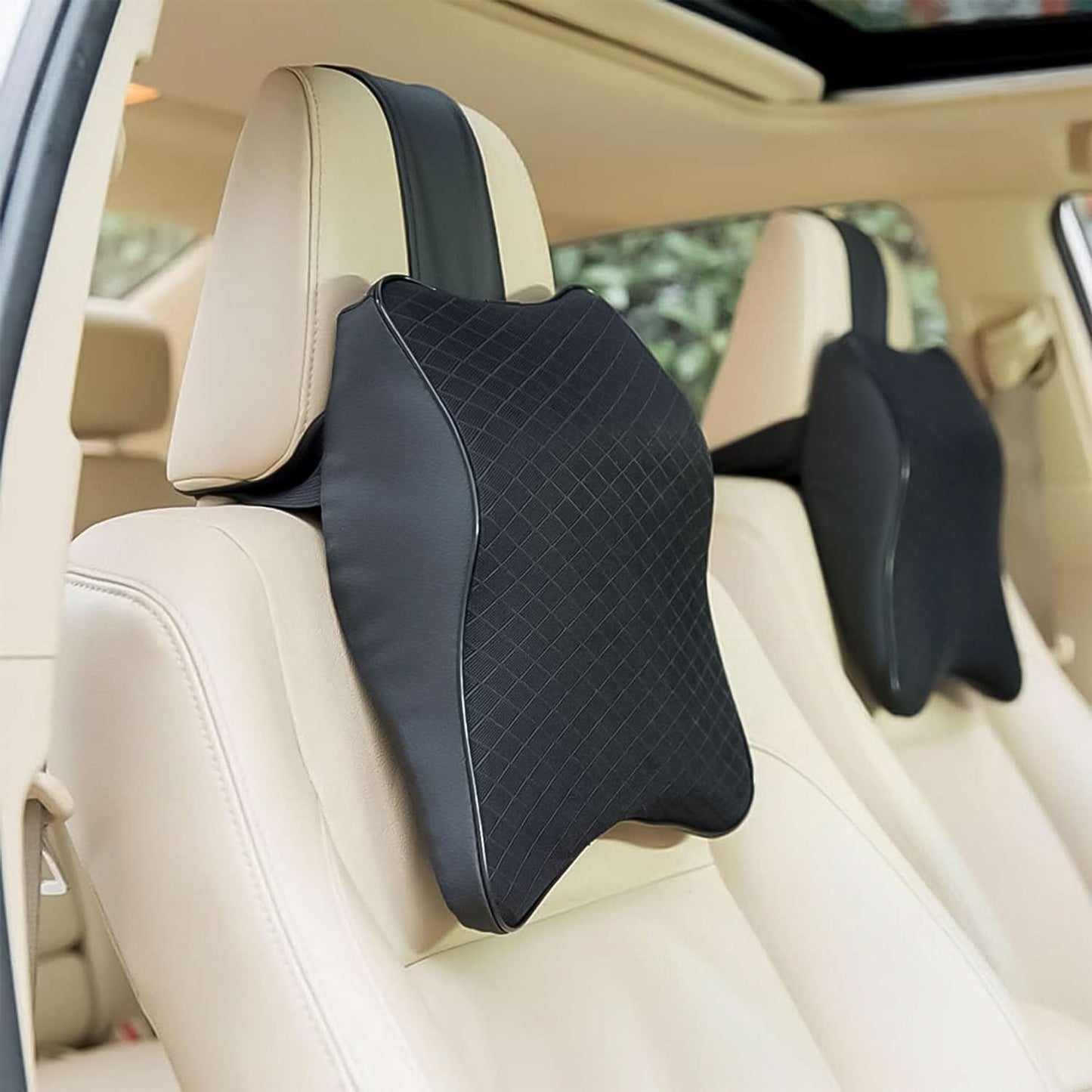 Car Neck Pillow Car Neck Headrest Pillow Memory Foam Car Accessories Cushion Car Seat Head Support Neck Protector Car Seat Neck Pillowfor Driving (1 Pc)
