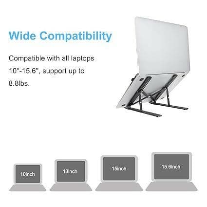 LS02 Laptop Stand Aluminum Body (6 Adjustable Stands,Black) - HalfPe