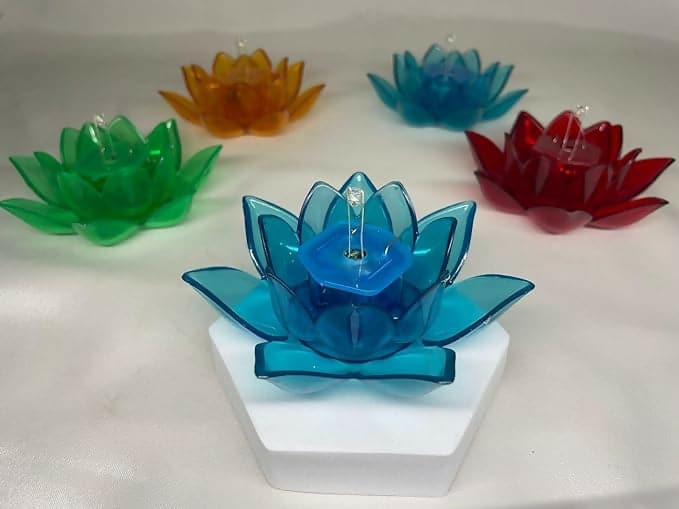 Water Sensor 3D Lotus Reflection Diyas (set of 4)