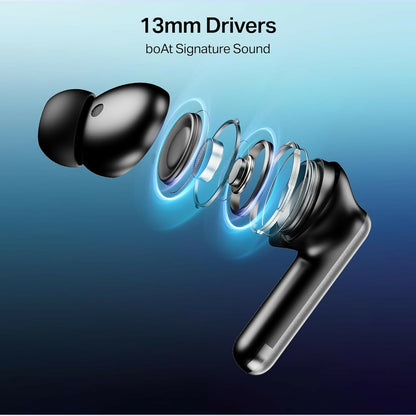 boAt Airdopes Prime 513 ANC – Bluetooth TWS earbuds with ~32dB Active Noise Cancellation, up to 65H battery life, multipoint connectivity, quad-mic ENx calling, and premium wireless audio. Halfpe Deals