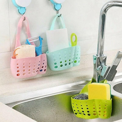 Adjustable Kitchen Bathroom Water Drainage Plastic Basket (Single Piece, Random Colour) - HalfPe