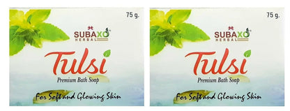 SUBAXO Tulsi Bath Soap Duo Glowing Skin (2x75g,Pack Of 2) - HalfPe