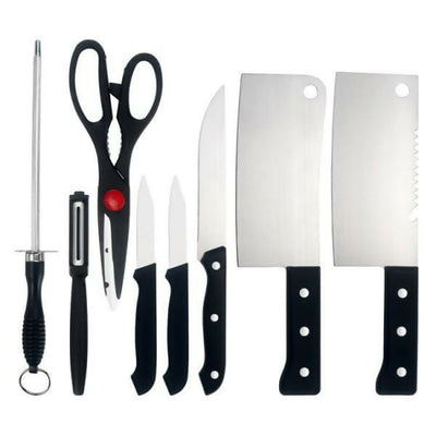 8 Piece Stainless Steel Knife Set with Stand Kitchen Cutting Tools