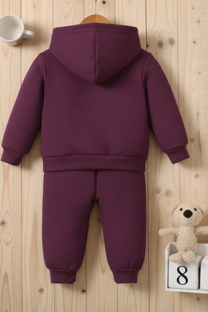 Kids Cotton Blend Winter Wear Hoodie Top & Bottom Set Luck Fashion