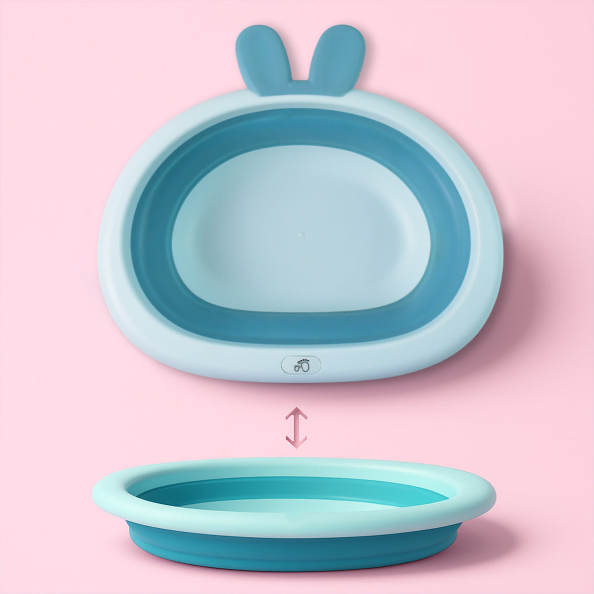 Foldable Multipurpose Collapsible Basin with Bunny Ear Handle – Portable Storage & Washing Tub for Home