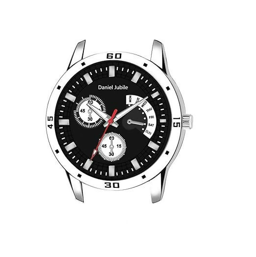 Men’s Analog Wrist Watch | Sleek Stainless Steel Strap with Day Function Feature