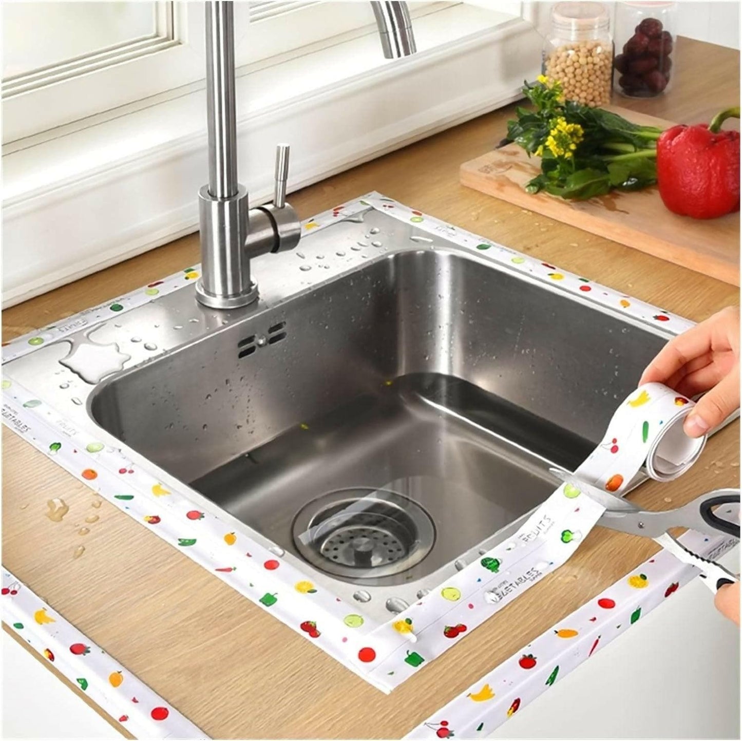 Kitchen Sink Platform Sticker Bathroom Corner Tape (Size: 2 Meters, Single Price) - HalfPe