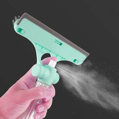 Multifunctional Glass Scraper with Built-in Water Dispenser – 4-in-1 Cleaner for Home & Car Glass