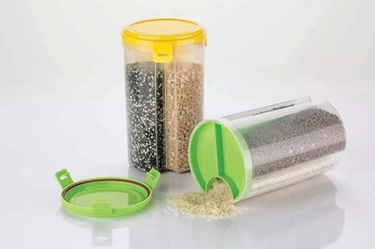 3 in 1 Transparent Air Tight Storage Dispenser Container ABHI Mobiles
