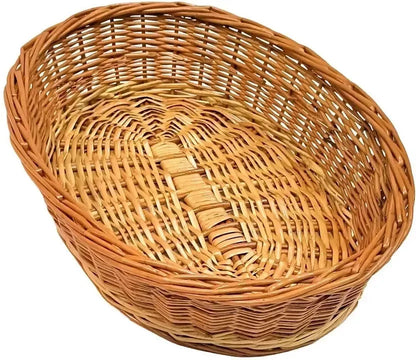Full Cane Oval Deep Wicker Basket 15x10 Inch Multipurpose Handmade Basket JPS PRODUCTS (ACHSA)