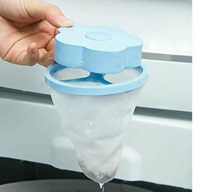 Flower-Shaped Washing Machine Floating Lint Mesh Bag Hair & Debris Removal Filter Net (Pack of 2)