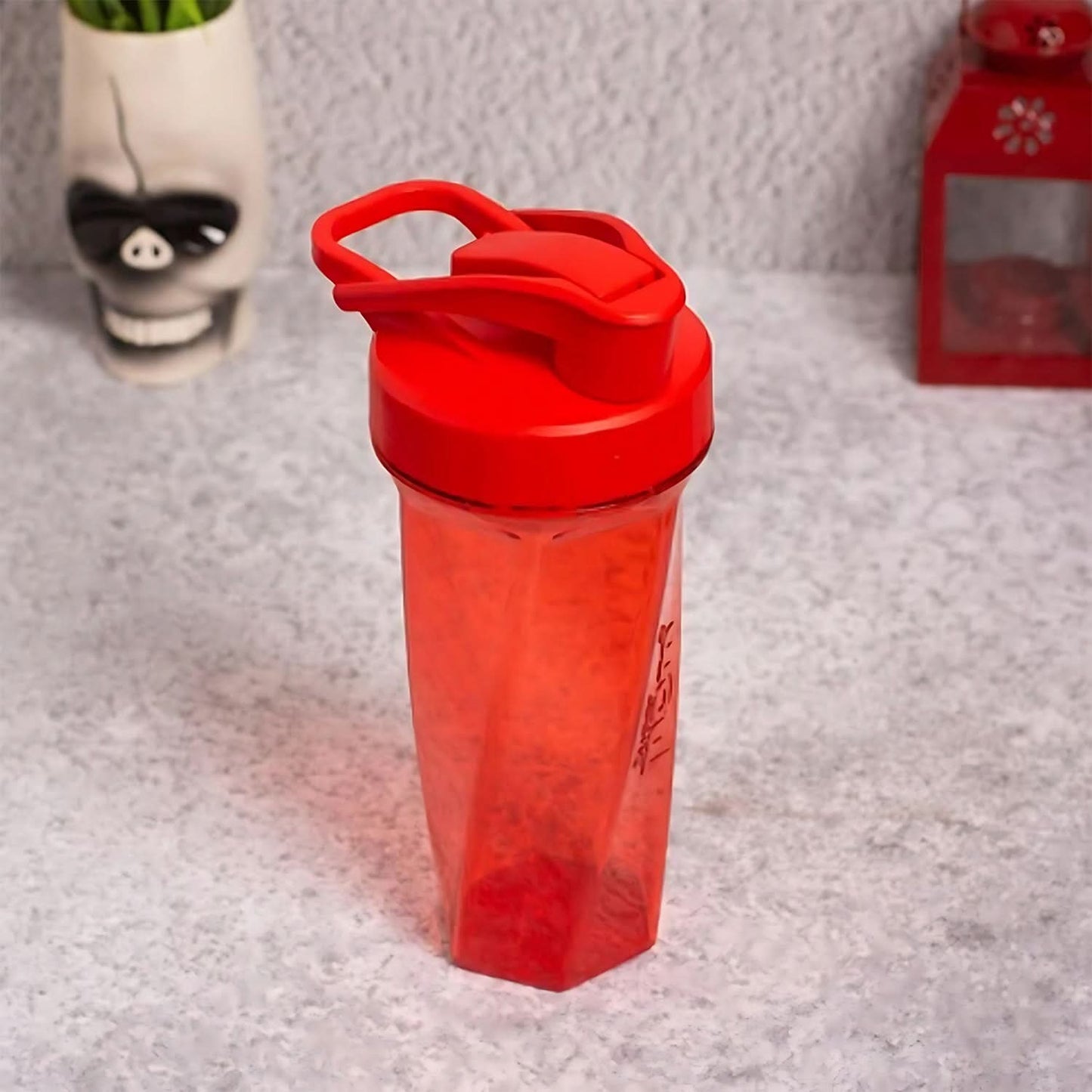 Manual Stirring Fitness Shaker Bottle With Hand Crank Approx 800 Ml (1 Pc)