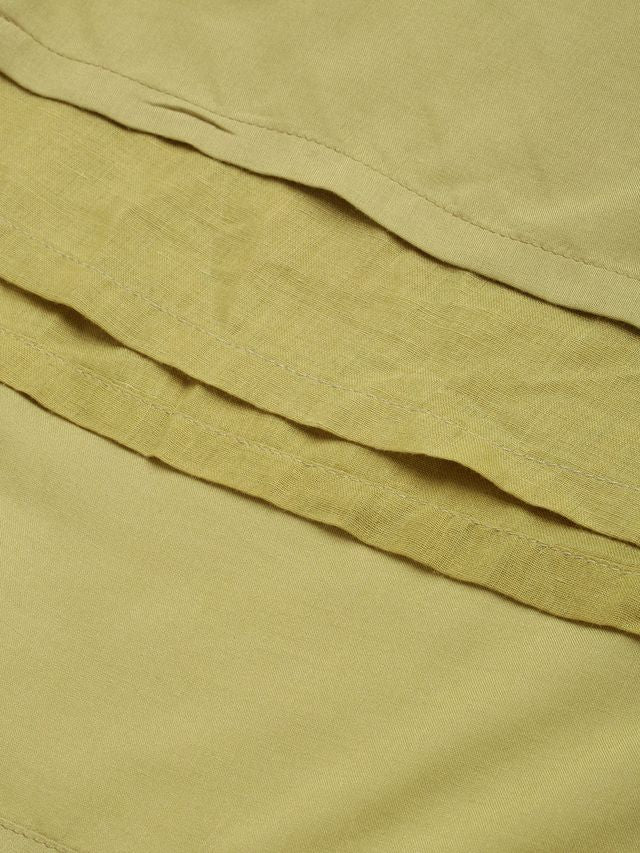 Bollywood Vogue Ready To Wear Collar Neck Calf Length Length Khaki Dress