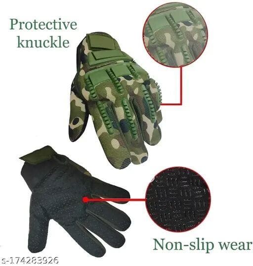 Army Print Motorbike Unisex Protective Warm Gloves Driving - HalfPe