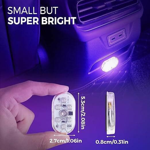 Car Interior RGB Touch Light Rechargable With Magnetic Sticker7 Colors (4 Pcs, 1.06 x 2.08 x 0.31 Inch) - HalfPe