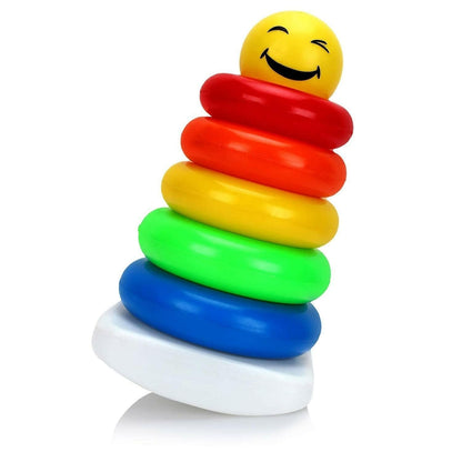 Plastic Smiley Stacking Multicolour 5 Rings - HalfPe