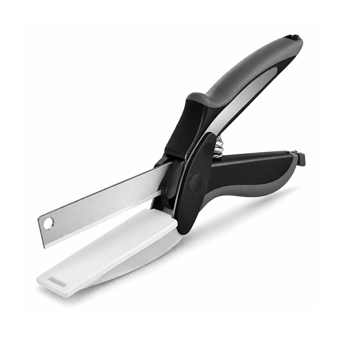 Rioware 2-in-1 Vegetable Scissors with Cutting Board | Smart Knife Chopper | Stainless Steel Blade | Eco-Friendly Kitchen Cutter | Dishwasher Safe | Multi-Purpose Cutter for Vegetables, Fruits & Herbs