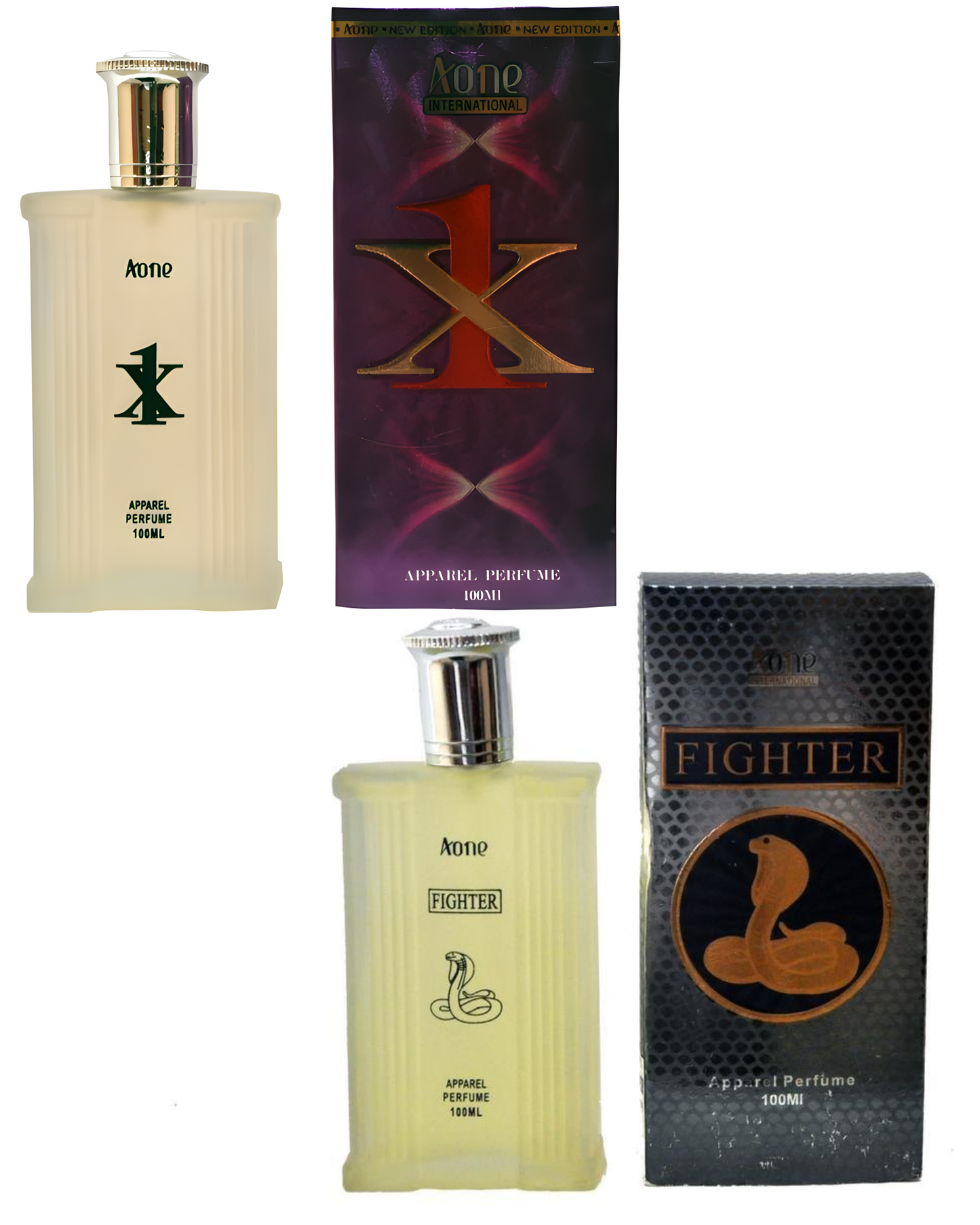 A one X1 and Fighter Perfume 100ML Each (Pack of 4) Eau de Perfume - 400 ml (For Men)