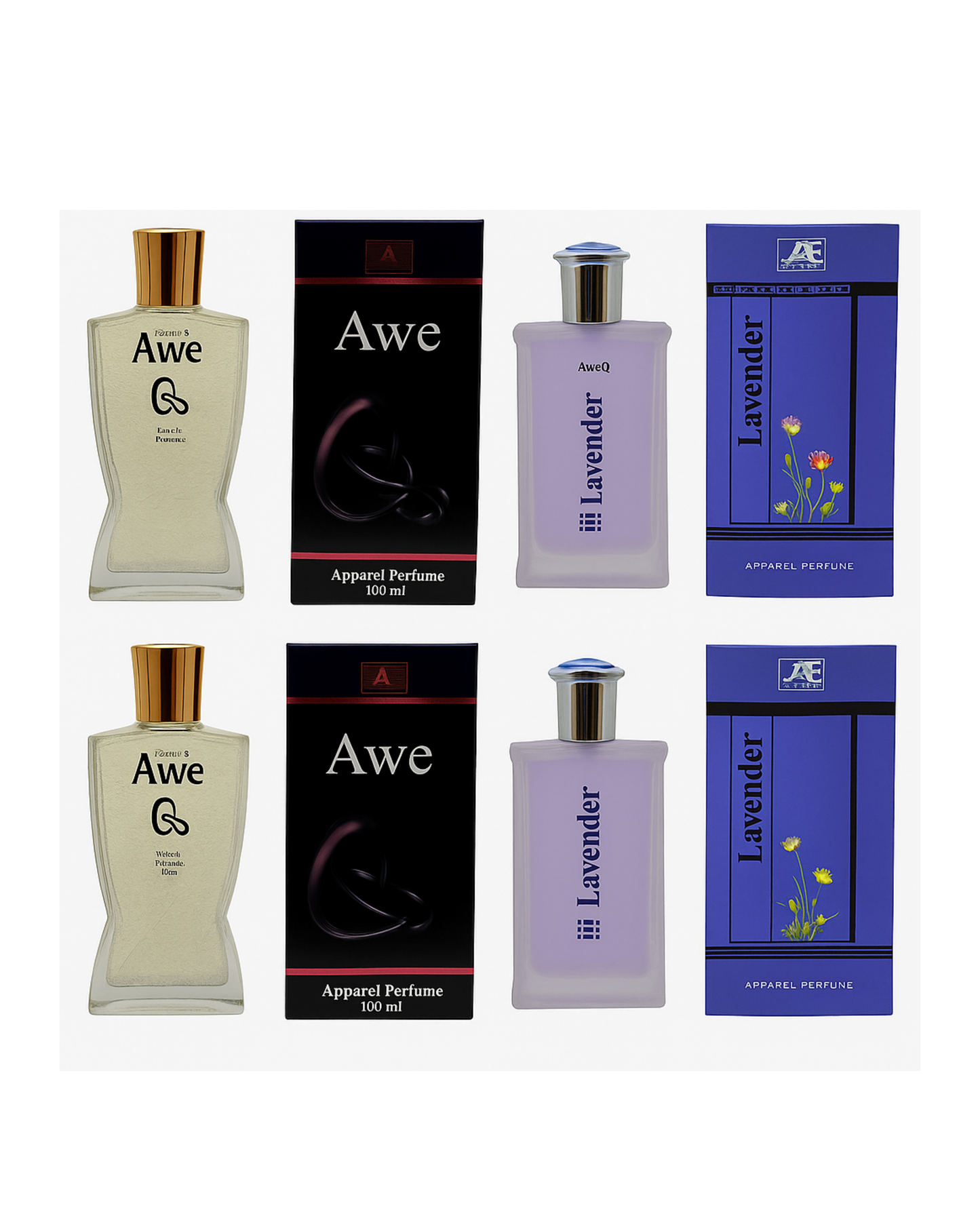 A one AweQ Perfume and Lavender Perfume 100ML Each (Pack of 4) Eau de Parfum - 400 ml (For Men)